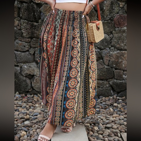 Boho plus geo print flare dress - Picture 3 of 5